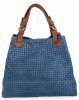 Stylowa Torebka Skórzana Shopper Bag Jeansowa